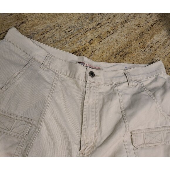 Vintage FADED GLORY Cargo Shorts Missy Size 18 Khaki Tan VTG Y2K High Rise - Picture 9 of 14